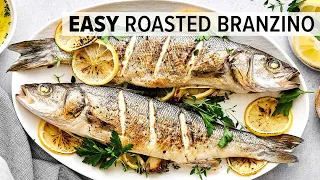 Super Easy ROASTED BRANZINO Recipe (Lemon Garlic Herb)