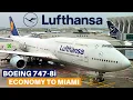 LUFTHANSA BOEING 747-8i Economy Frankfurt - Miami Flight Review