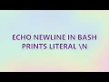 Echo newline in Bash prints literal n 9 SOLUTIONS