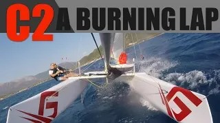 C2 F18 cat sailing  A burning lap of the bay with Alistair,  Multicam