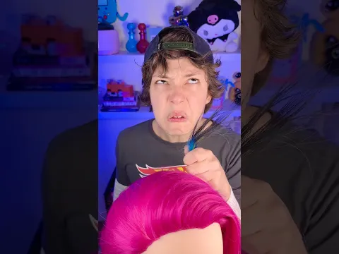 ele fez um SPA no cabelo de doces e deu tudo errado 😳 🍭 #asmr #funny