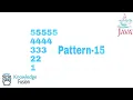 Pattern-15 using JAVA Programming ICSE