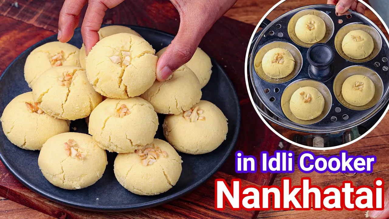 Nankhatai Biscuit Cookies in Idli Cooker   No Oven Healthy Nan Khatai Biscuits with Tips & Tricks