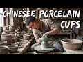 How Chinese Longquan Celadon Porcelain Cups Are Made Ancient Handmade Ceramic Craft