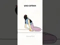Yoga cartoon.Animation of couple funny moment
