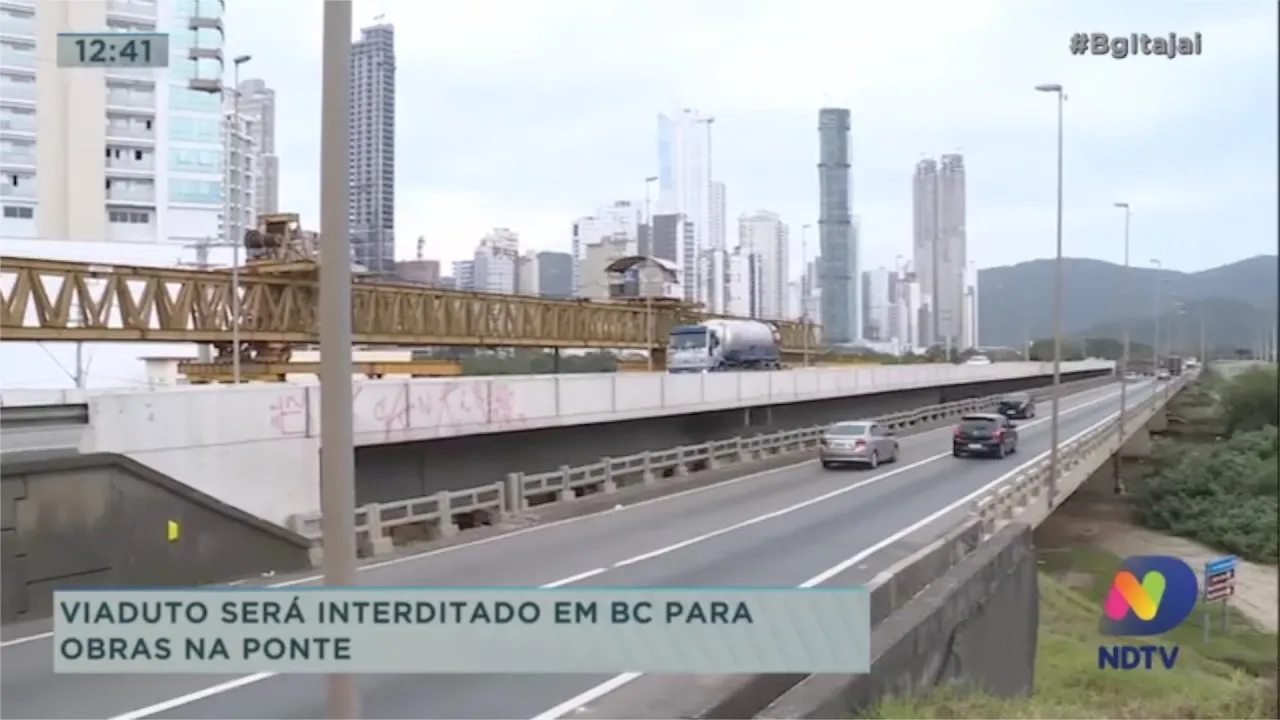Viaduto será interditado em Balneário Camboriú para obras na ponte