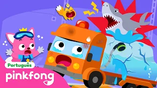 O Caminhão-pipa Está Quebrado! 🚚 | Mecânico de Veículos 2 | Pinkfong! Canções para Crianças