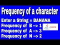 Frequency of a character in java how to print frequency in java Knowledge Light
