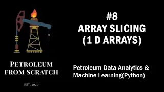 Lecture 8 Numpy 5 Array Slicing 1-D arrays Data