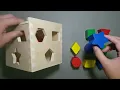 Learn shapes for kids with Melissa & Doug shape sorting cube classic toy | shapes compilation|