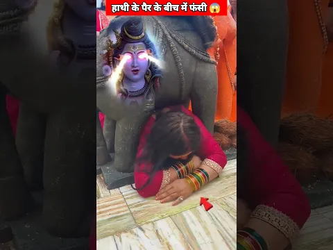 हाथी के पैर के बीच में फंसीं 😱 #youtubeshorts