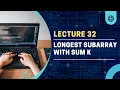 Longest Subarray with Sum K Love Babbar DSA Sheet GeeksforGeeks Hashing Arrays