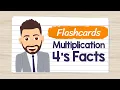 Multiplication Flashcards 4 s Facts Elementary Math with Mr J
