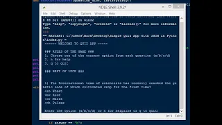 Simple Quiz App with JSON in Python