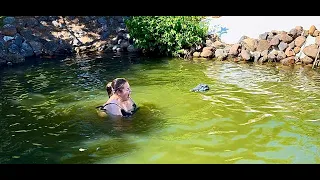 ПРЫГНУЛА В ПРУД С КРОКОДИЛОМ.. (ПОЛНОЕ ВИДЕО)