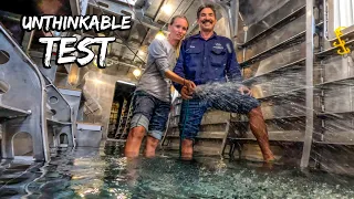 Flooding Our Boat (ON PURPOSE!) 💦 Building An Aluminum Catamaran Pt. 15