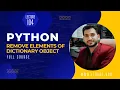 Remove Elements Of Dictionary Object Lecture 104 Python Complete Course