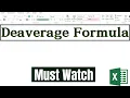 DAVERAGE Formula in Excel Deaverage Function