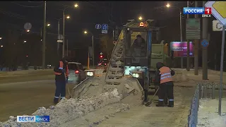 Омск этой ночью накрыл снегопад