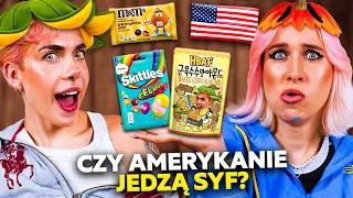 🇺🇸 MIĘSO Z GRZYBA?! OSTRE ŻELKI - NAJDZIWNIEJSZE JEDZENIE Z USA! | Aga Grzelak Vlog i Darius Rose