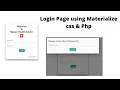 How To Make Login Page In Materialize css and PHP Using Design 1