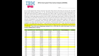 Week08 Assignment SPSS Interrupted Time Series Analysis ARIMA Handout KEY