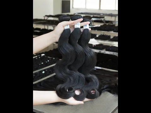 Wholesale 12-28 Inch Body Wave Mink Malaysian Hair #1B Natural Black Video