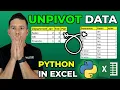 Unpivot Data in Excel Using Python Dynamic Auto-Updating