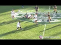 RUGBY TOUGH: Women's player Georgia Page breaks her nose, stays on to make try saving tackle.