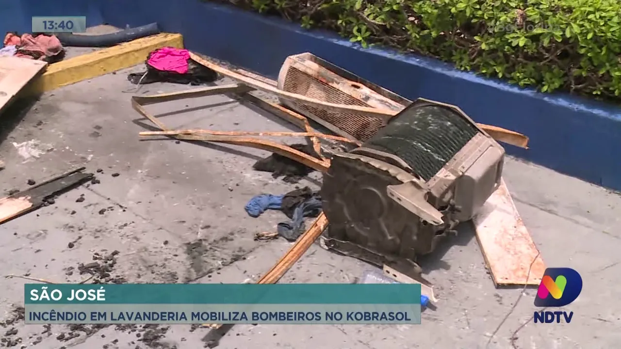 São José: incêndio em lavanderia mobiliza bombeiros no Kobrasol