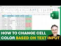 How to Change Cell color in Excel Based on Text Input Color Code Highlight Text in Excel