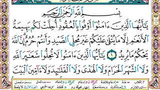 سورة المائدة مكتوبة وديع اليمني Surah Al Maeda Wadi Al Yamani 