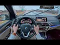2020 BMW X3 xDrive30i Bridgestone Potenza RE980AS - POV Rainy Evening Drive Binaural