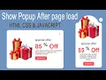 Show Popup After Any Seconds After page Load HTML CSS And JS Programmer Shipon