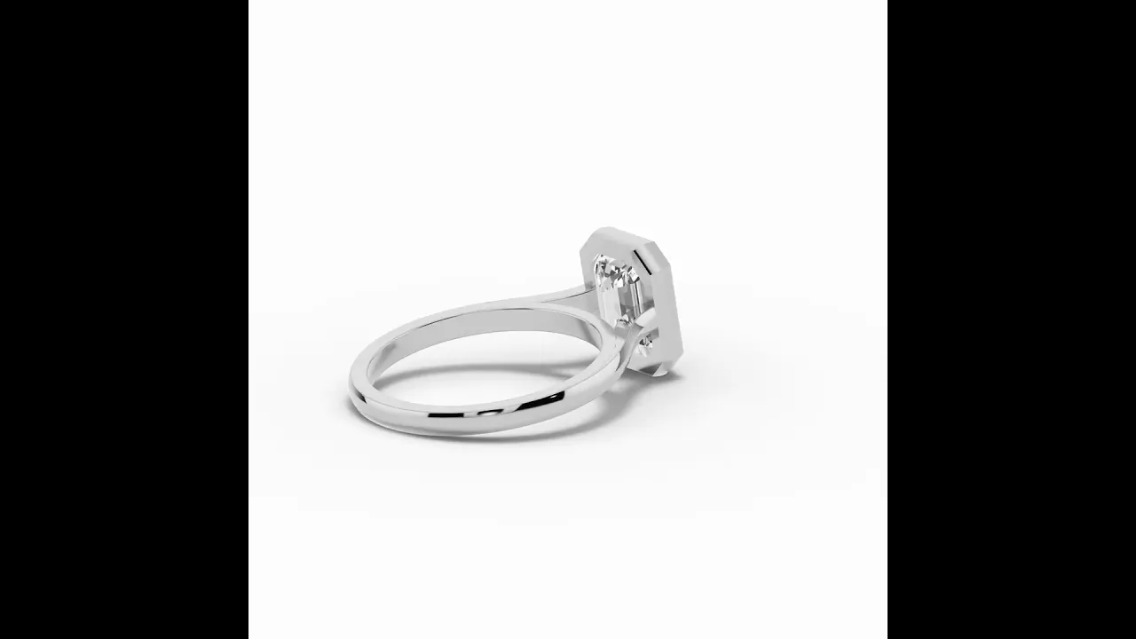 Emerald Cut Lumière Bezel Solitaire