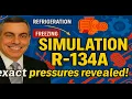 Optimal R134a Refrigerant Pressures for Freezing Refrigeration Air Conditioning