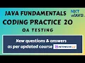 Coding Practice 20 Java fundamentals nxtwave QA Testing