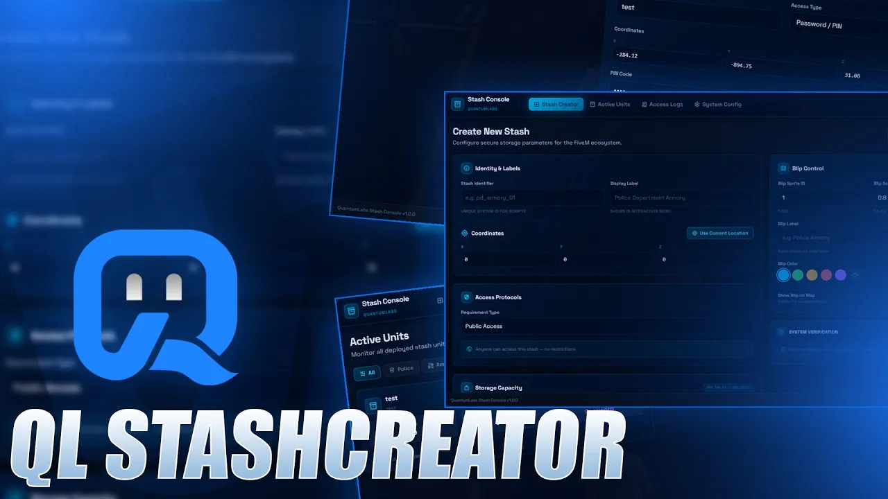 QL StashCreator — Dynamic Stash & Storage Creator for FiveM (QBCore / ESX / Qbox)