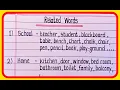 Related Words In English School Related Words English Words Writing