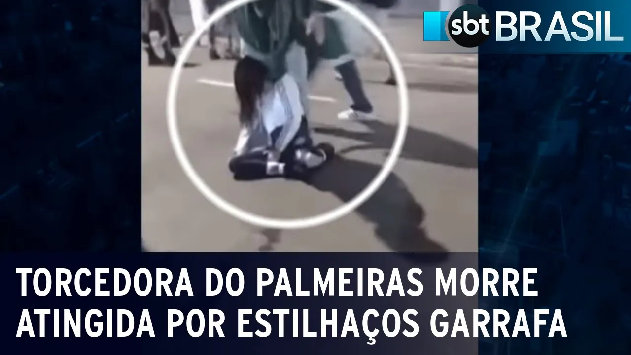 Torcedora do Palmeiras morre atingida por estilhaços garrafa | SBT Brasil (10/07/23)