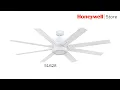 Honeywell Xerxes Ceiling Fan With Remote Bright White - 51628