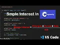 Simple Interest In V S Code Simple Interest In C Language