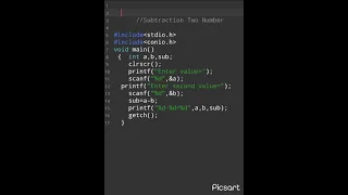 3 C Program Subtraction Two Number