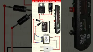 How To Make A 5V Power Supply For Bluetooth MP3 AC 220V To DC 5V Bluetooth MP3 Power Supply 