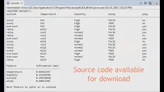Decision Trees JAVA Prototype Project 01 - Find best attribute to split on