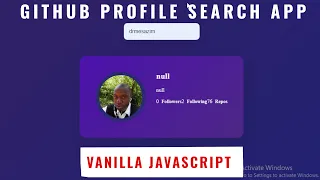 Github Profile Search App JavaScript App Day 5 of 50 Days