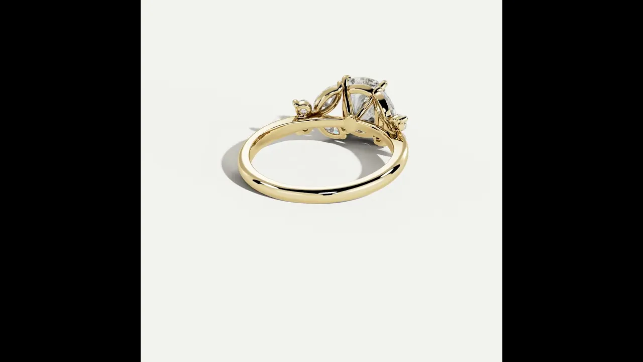 Lettice丨Elongated Cushion Lab Diamond Butterfly Cluster Engagement Ring