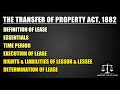 What is lease under Transfer of Property Act How lease is determined section 105 to 117