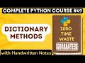 Python Dictionary Methods with Notes Python Tutorial -