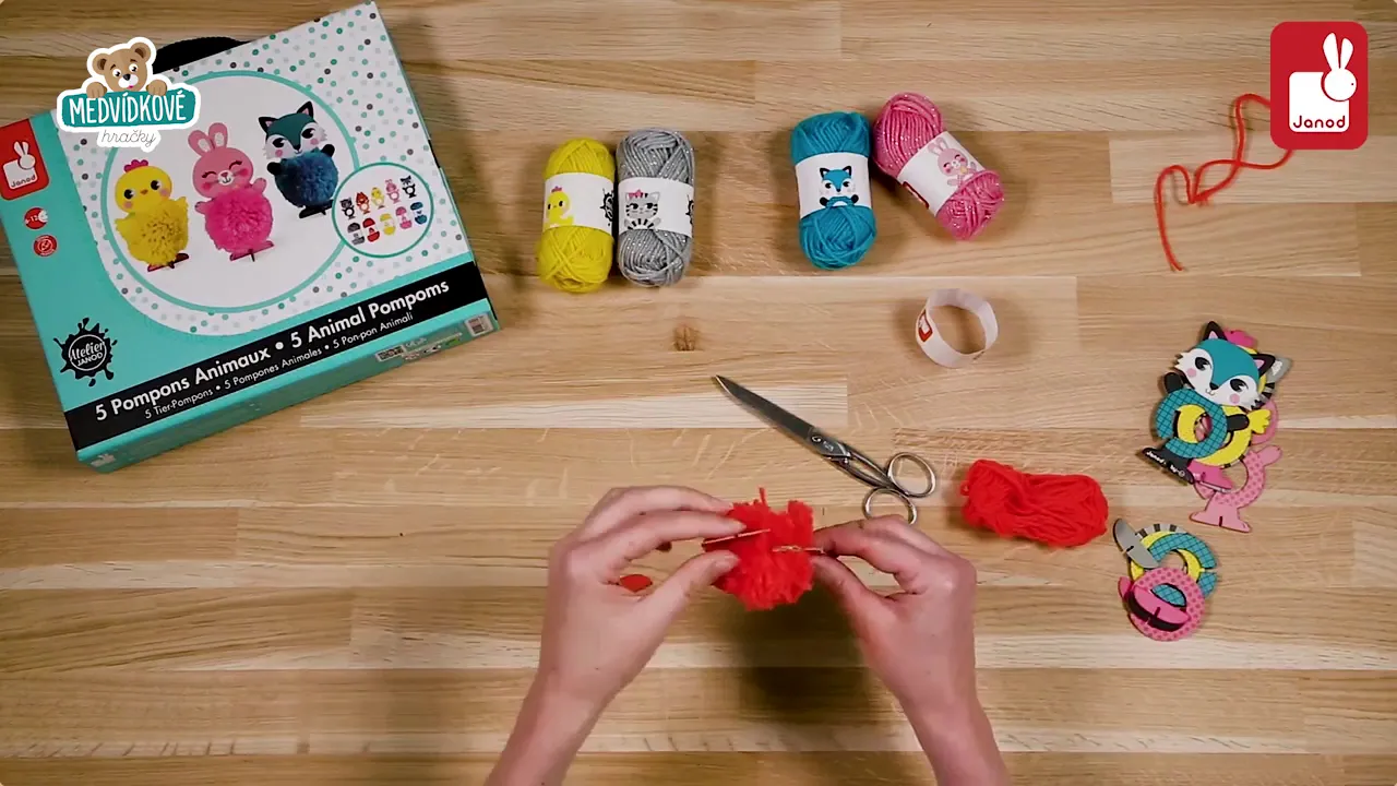 Ruční práce a tvoření - Zvířátka z vlny Pompoms Ateliér Janod - 4